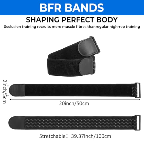 2 Pcs Blood Flow Restriction Bands for Women BFR Bundle Booty Band Occlusion Band Adjustable Occlusion Resistance Best Fabric Resistance Bands for Legs Butt Hip Building Workouts Squat Thigh
