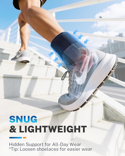 Ankle Brace for Men Women with Removable Side Splints Figure 8 Strap - color: Blue, size: M