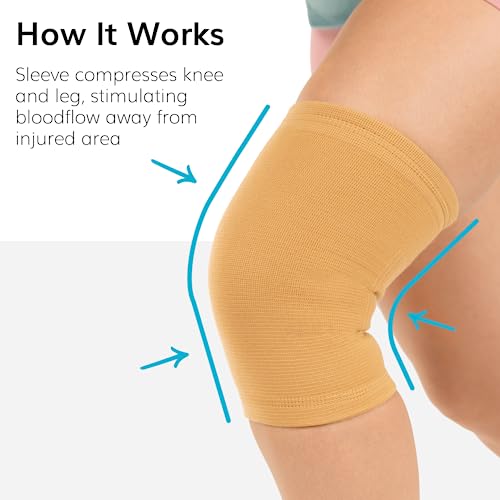 BraceAbility Elastic Slip-on Knee Sleeve | Flexible Fabric Knee Pain Compression Bandage for Stretchy, Lightweight & Comfortable Support - size: X-Large