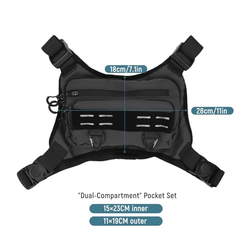 Outdoor Sport Chest Bag for Man Woman - Large Capacity Running Vest with Adjustable Straps for Hiking, Mountaineering & Travel (One Size Fits All)