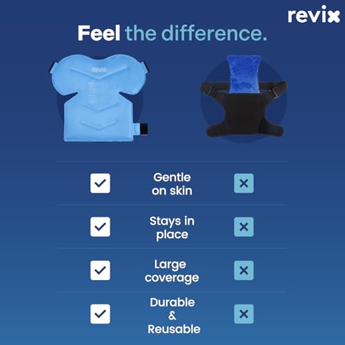 REVIX XL Shoulder Ice Pack Wrap for Rotator Cuff, Reusable Gel Cold Pack - size: XL, style: Blue