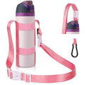 Water Bottle Holder Strap Sling, for Owala FreeSip 16 24 32oz, Hydroflask, Iron °Flask, Universal Water Bottles, with Carabiner, Hand Free Water Bottle Sling for Hiking Walking Travel - color: Pink
