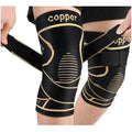 JHVW Copper Knee Brace for Women Men 2-Pack, Knee Compression Sleeve with Straps, Knee Braces for Knee Pain, Knee Support for Running Working - size: Medium