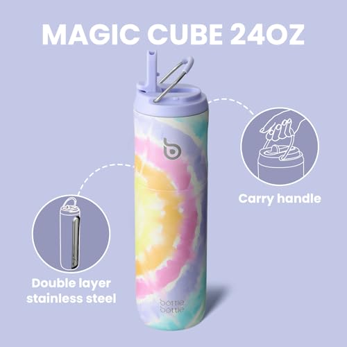 BOTTLE BOTTLE Insulated Water Bottle 24oz with Straw Lid and Handle Sports - color: Cotton Candy