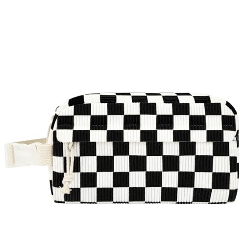 Small Insulated Lunch Bag: Reusable Small Lunch Box, Mini Soft Cooler Bag - color: Black Check