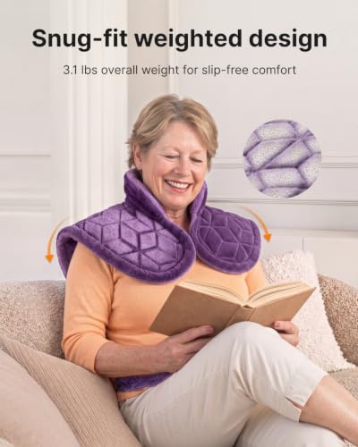 RENPHO Weighted Heating Pad for Neck, Shoulders & Back, Christmas Gift - color: Violet