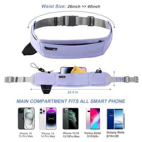 Running Hydration Belt with Water Bottle Holder for Men Women, Bounce-Free Phone Storage Waist Pack, Reflective Adjustable Marathon Belt for Jogging Trail Running,Fits All Phones(Blue) - color: Blue