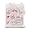 KUIYAI Motorsport Race Stamp Tote Bag Sunday Racing Day Canvas Bag Kart Competition Speed Track Day Gift Checkered Flag Gift