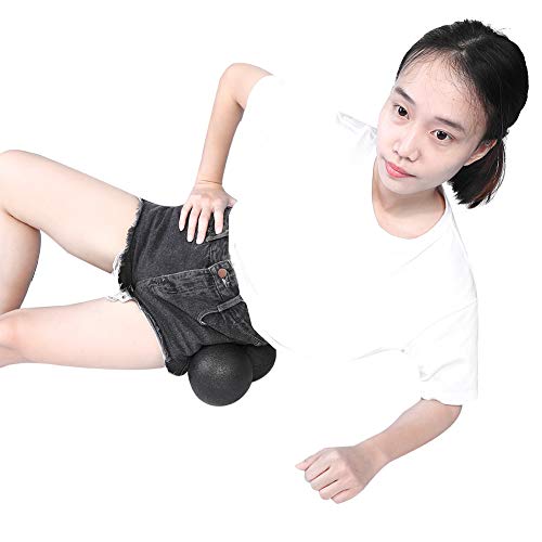 Peanut Massage Ball Roller, 24x12cm EPP Peanut Massage Ball Double Lacrosse Ball Massager Deep Tissue Massage Tool for Back, Spine and Shoulder, Muscle Recovery and Relief - color: Black, size: 24x12cm double balls