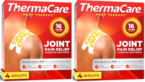ThermaCare Portable Heating Pad, Joint and Muscle Pain Relief Patches, Multi-Purpose Heat Wraps (4 Patches) (Pack of 2) - size: 4 Count (Pack of 2)