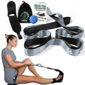 Stretch Strap with Loops Physical Therapy - Full Body Exercise Straps for Stretching with Detachable Foot - Leg & Calf Stretcher for Plantar Fasciitis, Physical Therapy, Pain Relief, and Flexibility - color: Grey