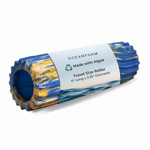 Oceanfoam Ripple Roller - Small Foam Roller (Royal, Gold & Natural Marbled) - color: Royal, Gold & Natural Marbled