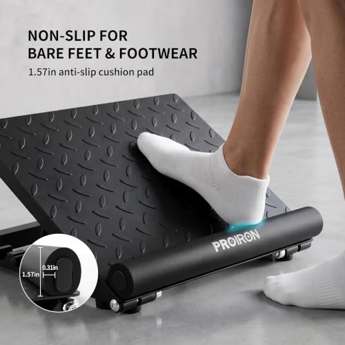 PROIRON Steel Slant Board for Calf Stretching，Calf Stretcher Slant Board for Squats 4 Adjustable Incline Angles，Incline Board 660lbs Weight Capacity for Ankle Stretching Training Home Gym