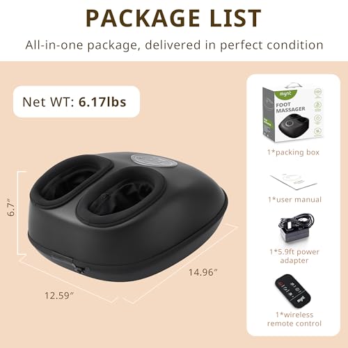 Mynt Shiatsu Foot Massager with Heat FSA Eligible HSA 2026 Upgraded - color: Black