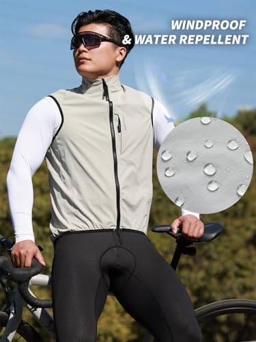 WOSAWE Reflective Cycling Vest with Chest Pocket Water-Repellent Lightweight Windproof Gilet for Running, Hiking, Biking - color: Silver, size: X-Large