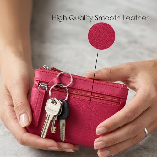 ili New York Leather Mini Compact Coin Purse - Sage - color: Sage