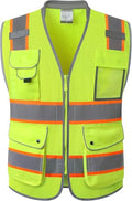 JKSafety Hi Vis Safety Vest for Men Women Cushioned Collar JK101 Yellow S - color: Jk101-yellow, size: Small