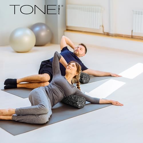 TONE Fitness Firm High-Density Foam Roller for Exercise, Massage & Recovery - color: Black/White Speckled, size: 36 Inch