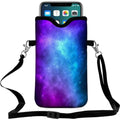 Cell Phone Sleeves Bag Case Crossbody Neoprene Holder Lanyard Phone Pouch for Women Men 7.5 X 4.5 Inches - Galaxy - color: Galaxy