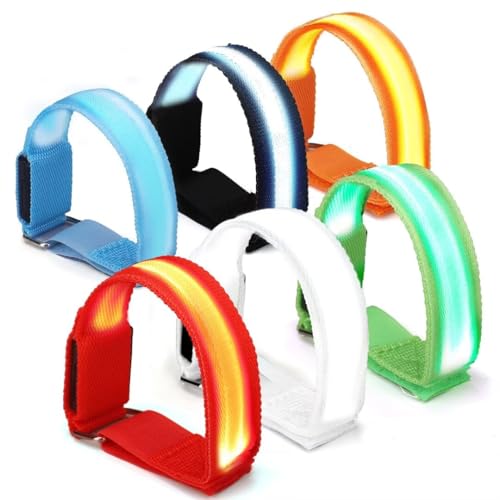 Dilabnba LED Glow Bracelets, Light Up Party Arm Band Bracelets, Halloween Christmas Glow in The Dark Bracelets for Concerts Festivals Game Prizes Sports Rave Accessories - 6PCS - size: X-Large