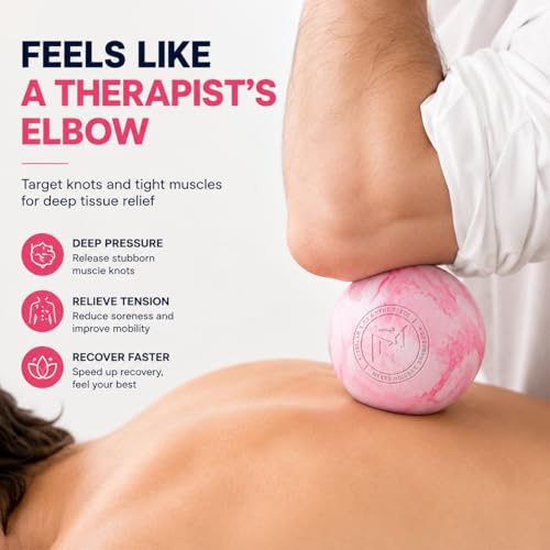FITZELAR Massage Lacrosse Balls for Myofascial Release, Quality Certification, Massage Deep Tissue for Back and Shoulder, Trigger Point Therapy, Muscle Knots, Relieving Muscle Pain (Pink.) - color: Pink.