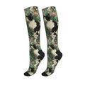 Cute Compression Socks Knee High Support Stockings Women Men - color: Cat Flower