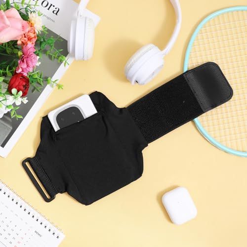 Leg Phone Holder, Cell Phone Leg Straps, Non Slip Ankle Wallet, Adjustable Smartphone Arm Pouch for Women and Men, Sports Armband for Equestrian, Jogger, Running, Workout, Hiking, Motorcycle (Black)