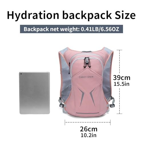Carey Sten Lightweight Hydration Backpack Running Vest with 1.5L Water Bag - color: pink