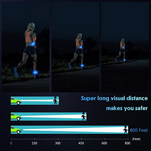 Simket LED Armband Rechargeable for Running(2 Pack), Running Lights for Runners, Running Lights, High Visibility Reflective Running Gear Adjustable Light Up Arm Bands for Men Women Kids - color: blue
