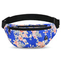 Fanny Pack for Women Men,Crossbody Water Resistant Sports Waist Bag Pack - color: 1pack-blueflower