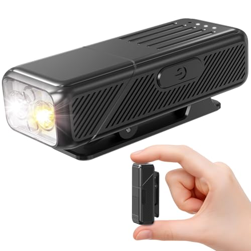 KINGTOP Clip On Flashlight, 90 Degree Rotating Running Lights for Runners - color: Black