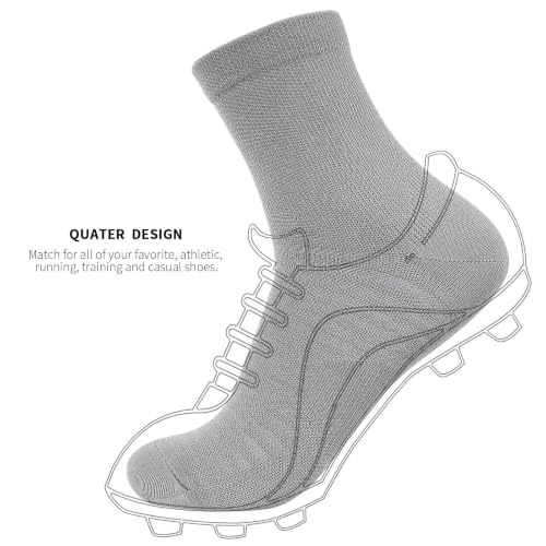 Compression Running Ankle Socks Men & Women 6 Pairs Quarter Cycling Socks - color: Gray (6 Pairs), size: Small-Medium