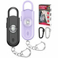 Safe Sound Personal Alarm, 2 Pack 130 dB Loud Siren Song Emergency Security Alarm Keychain with Strobe LED Light, Personal Sound Safety Siren for Women, Men, Children, Elderly - color: Black/Purple