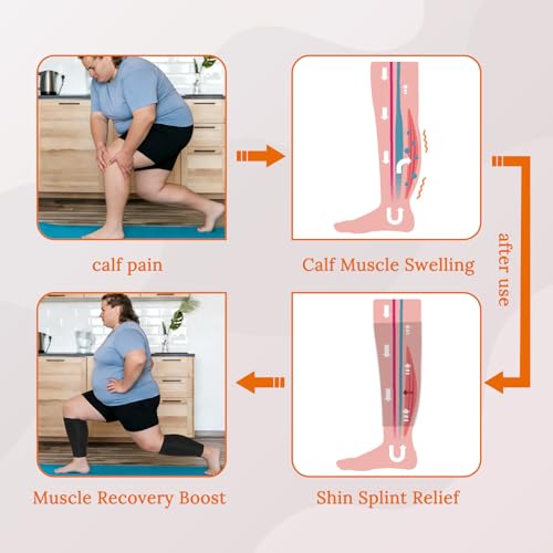 Plus Size Wide Calf Compression Sleeves, Extra Large Calf Support Swelling