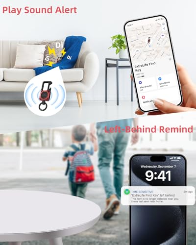 ExtreLife Keychain, Works with Apple Find My, Bottle Opener, Carabiner Car Key Chains with Gps Tracker - color: Red