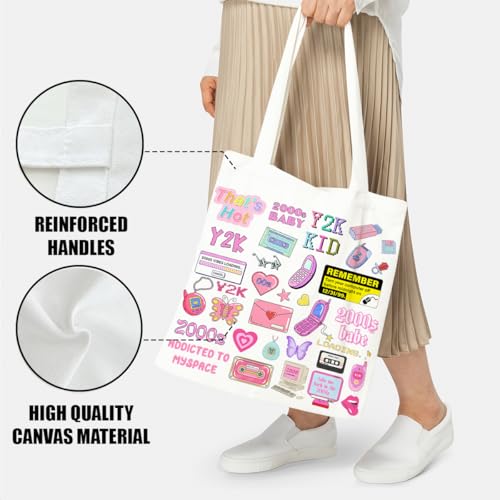 Canvas Tote Bag Gift for Women Girls Friends Shopping Beach Vacation Canvas Tote Bag - color: Y2k