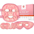 Medi Grade Face Ice Pack and Cooling Eye Mask Set, ChillGel Gel Mask, Pink - color: Pink