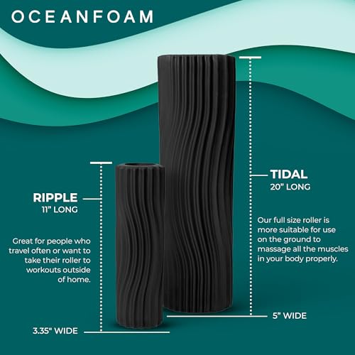 Oceanfoam Tidal Roller - Muscle Massage Foam Roller for Exercise (Charcoal) - color: Charcoal