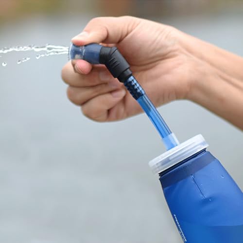 Azarxis TPU Soft Flask Collapsible Water Bottles BPA-Free 250ml 350ml 500ml for Hydration Vest Pack Running Hiking Cycling Climbing - color: Straw for 250ml 500ml Water Bottle