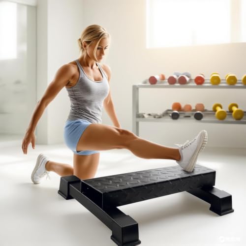 Steel Calf Raise Block, Heavy-Duty Stretch Platform, Leg Workout Equipment - color: BLACK-high