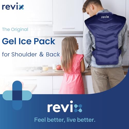 REVIX Large Ice Pack for Back & Shoulder, Reusable Gel Cold Wrap, Navy - color: Navy