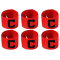 6 Pieces Elastic Soccer Captain Armband Adjustable Football Basketball Player Bands for Adult Youth - color: Red