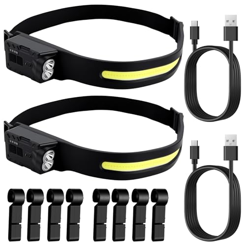 AUTOUTLET Headlamp Rechargeable, 350 Lumen LED Head Lights for Forehead