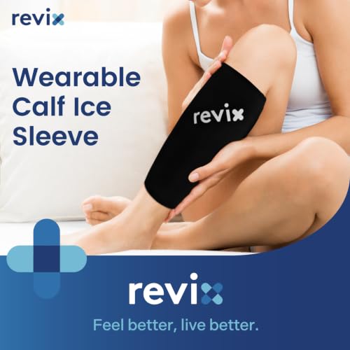 REVIX Calf Ice Packs Sleeve for Shin Splint Relief, Reusable Gel Pack