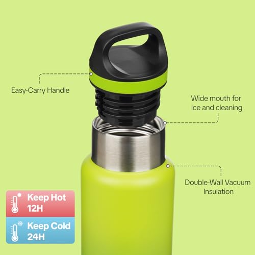 BJPKPK 18oz Insulated Water Bottle Stainless Steel Water Bottle with Handle - color: Bamboo Grove, size: 18 Ounces