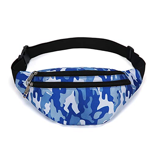 Fanny Pack for Men & Women, Fashion Waterproof Waist Packs with Adjustable Belt, Casual Bag Bum Bags for Travel Sports Running. - color: M-Blue