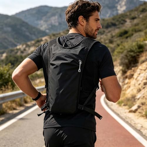 Lightweight Running Hydration Vest,Adjustable Outdoor Hiking Daypack,Breathable Sports Backpack for Cycling Marathon Trail Running Climbing