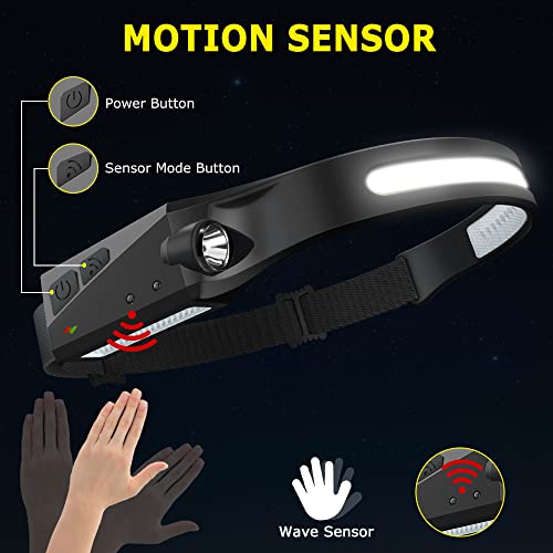Rechargeable Headlamp 5PCS, 230° LED Head Lamp, Head Lights for Forehead - size: 5Pack