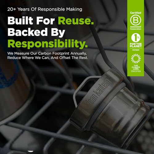 Klean Kanteen Classic Steel Loop Cap – Leak-Proof, Dishwasher-Safe, BPA-Free – Brushed Stainless