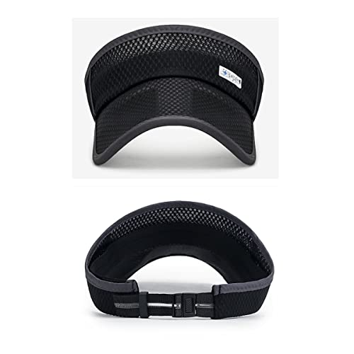 Outdoor Sport Cap Wide Brim UV Protection Breathable Adjustable Baseball Cap for Beach Golf Running Tennis - color: 1#dark Blue
